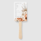 Autumn Florals Elegant Script Program Handwaaier (Achterkant)