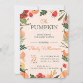 Autumn Florals & Foliage Pumpkin Patch Baby shower Kaart (Voorkant)