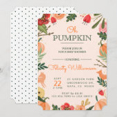 Autumn Florals & Foliage Pumpkin Patch Baby shower Kaart (Voorkant / Achterkant)
