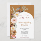 Autumn Florals Friendsgiving Dinner Invitation Kaart (Voorkant)