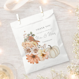 Autumn Florals Pumpkin New Mr Mrs. Dank u Bedankzakje