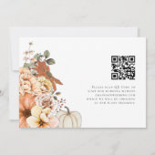 Autumn Florals Pumpkin QR Code Weddenschap Save The Date (Achterkant)