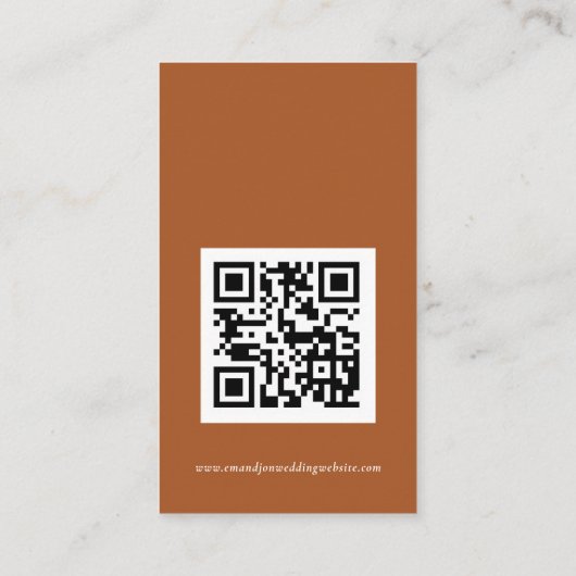 Autumn Florals QR Code Weddenschap Online RSVP Informatiekaartje (Achterkant)