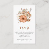 Autumn Florals QR Code Weddenschap Online RSVP Informatiekaartje (Voorkant)