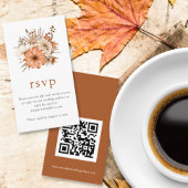 Autumn Florals QR Code Weddenschap Online RSVP Informatiekaartje