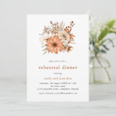 Autumn Florals Rehearsal Dinner Invitation Kaart (Staand voorkant)