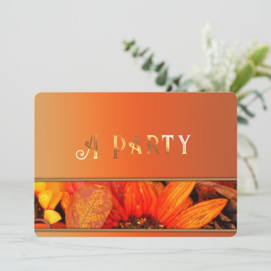 Autumn Florals uitnodiging (Staand voorkant)