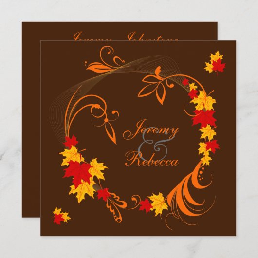 Autumn Flourish Wedding Kaart (Voorkant / Achterkant)