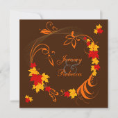 Autumn Flourish Wedding Kaart (Voorkant)