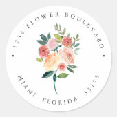 Autumn Flower Bouquet Botanical Return address Ronde Sticker (Voorkant)