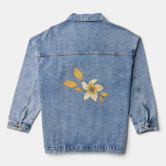 Autumn flower denim jacket