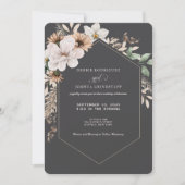 Autumn Flower Frame Wedding Invitation  Kaart (Voorkant)