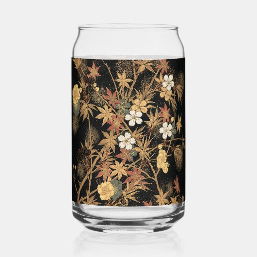 Autumn Flower & Tree 1884 Japanse sierkunst Blikvorm Glas (Achterkant)