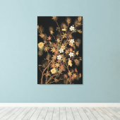 Autumn Flower & Tree 1884 Japanse sierkunst Canvas Afdruk (Insitu (Houten vloer))