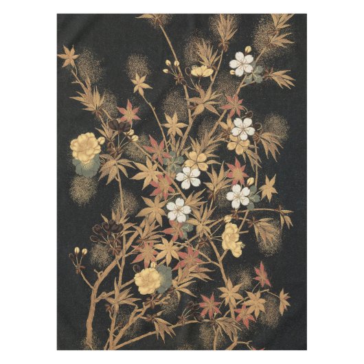 Autumn Flower & Tree 1884 Japanse sierkunst Tafelkleed (Voorkant)