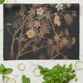 Autumn Flower & Tree 1884 Japanse sierkunst Theedoek (Gevouwen)