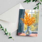 Autumn Flower Vase Waterverf Briefkaart
