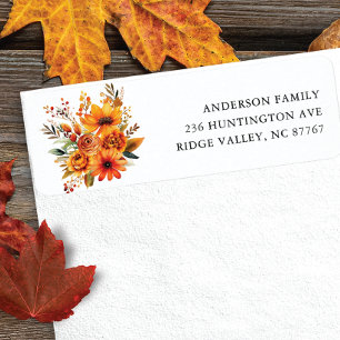 Autumn Flowers adreslabel Etiket