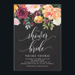 Autumn Flowers Chalkboard Herfst Vrijgezellenfeest Kaart<br><div class="desc">Laten we de bruid-te-zijn douchen. Nodig gasten uit met deze bijtende florale bridale doucheuitnodiging. Het bevat waterverf bloemkool van oranje, rode en ivoren pony's, madeliefje, roos en groene accenten met faux-chalkboardachtergrond. Personaliseer door de details van uw gebeurtenis toe te voegen. Deze herfst is een rustige bloemenuitnodiging perfect voor herfst- en...</div>