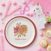 Autumn Flowers Elegant Falling verliefd Papieren Bordje (Feest)