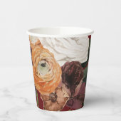 Autumn Flowers Elegant Paper Cups Papieren Bekers (Links)
