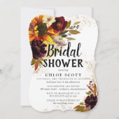 Autumn Flowers en Gold Vrijgezellenfeest Kaart (Voorkant)