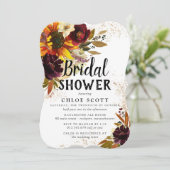 Autumn Flowers en Gold Vrijgezellenfeest Kaart (Staand voorkant)