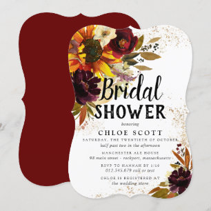 Autumn Flowers en Gold Vrijgezellenfeest Kaart