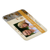 Autumn Flowers, Faux Wood Save the Date Magnet Magneet (Rechterzijde)