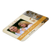 Autumn Flowers, Faux Wood Save the Date Magnet Magneet (Linkerzijde)