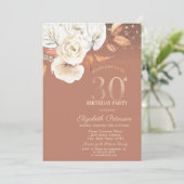 Autumn Flowers Lights Glitter 30th Birthday Kaart (Staand voorkant)