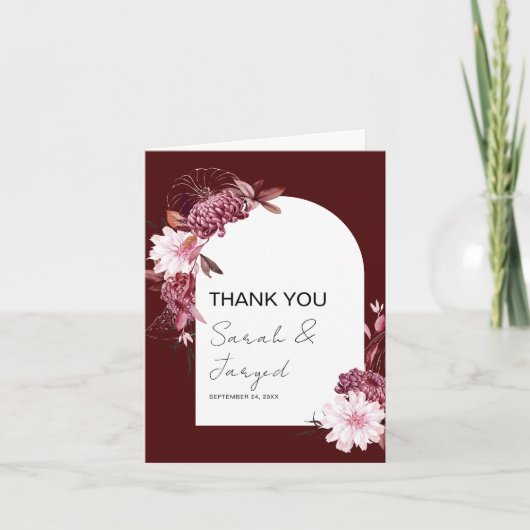 Autumn Flowers Lijst Bedankkaart (Voorkant)