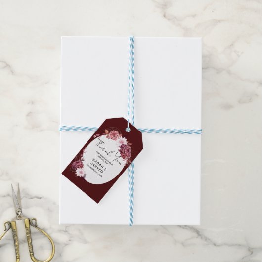 Autumn Flowers Lijst Cadeaulabel (Met Touw)