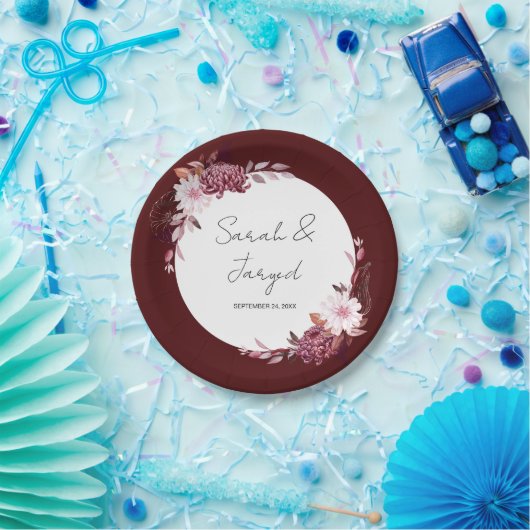 Autumn Flowers Lijst Papieren Bordje (Feest)