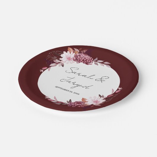 Autumn Flowers Lijst Papieren Bordje (Gekanteld)