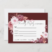 Autumn Flowers Lijst RSVP Kaartje (Voorkant)