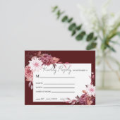 Autumn Flowers Lijst RSVP Kaartje (Staand voorkant)