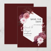 Autumn Flowers Lijst Save The Date (Voorkant / Achterkant)