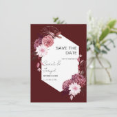 Autumn Flowers Lijst Save The Date (Staand voorkant)