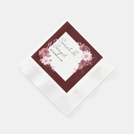 Autumn Flowers Lijst Servet (Hoek)