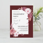 Autumn Flowers Lijst Verloving Kaart (Staand voorkant)