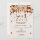 Autumn Flowers Oranje Marigold Sweet Sixteen Kaart (Voorkant)