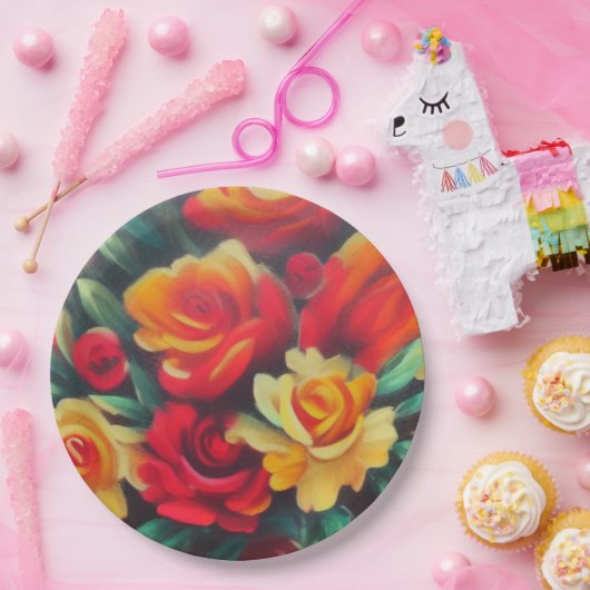 Autumn Flowers Papieren Bordje (Feest)