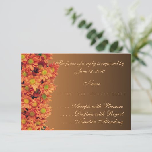 Autumn Flowers RSVP-kaarten RSVP Kaartje (Staand voorkant)