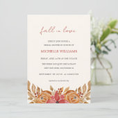 Autumn Flowers Rustic Bridal Shower Kaart (Staand voorkant)