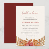 Autumn Flowers Rustic Bridal Shower Kaart (Voorkant / Achterkant)