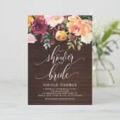 Autumn Flowers Rustic Herfst Vrijgezellenfeest Kaart (Staand voorkant)