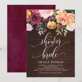 Autumn Flowers Rustic Herfst Vrijgezellenfeest Kaart (Voorkant / Achterkant)