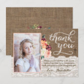 Autumn Flowers Rustic Religieuze Hartelijk dank Bedankkaart (Voorkant / Achterkant)