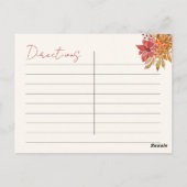 Autumn Flowers Rustic Vrijgezellenfeest game RECIP Briefkaart (Achterkant)